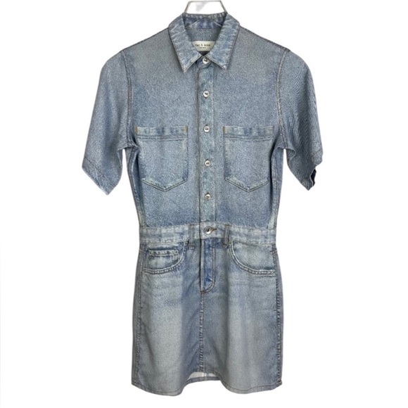 Rag and bone XS Miramar Tulip Dress Light
Wash Tencel Denim Look - Picture 3 of 14